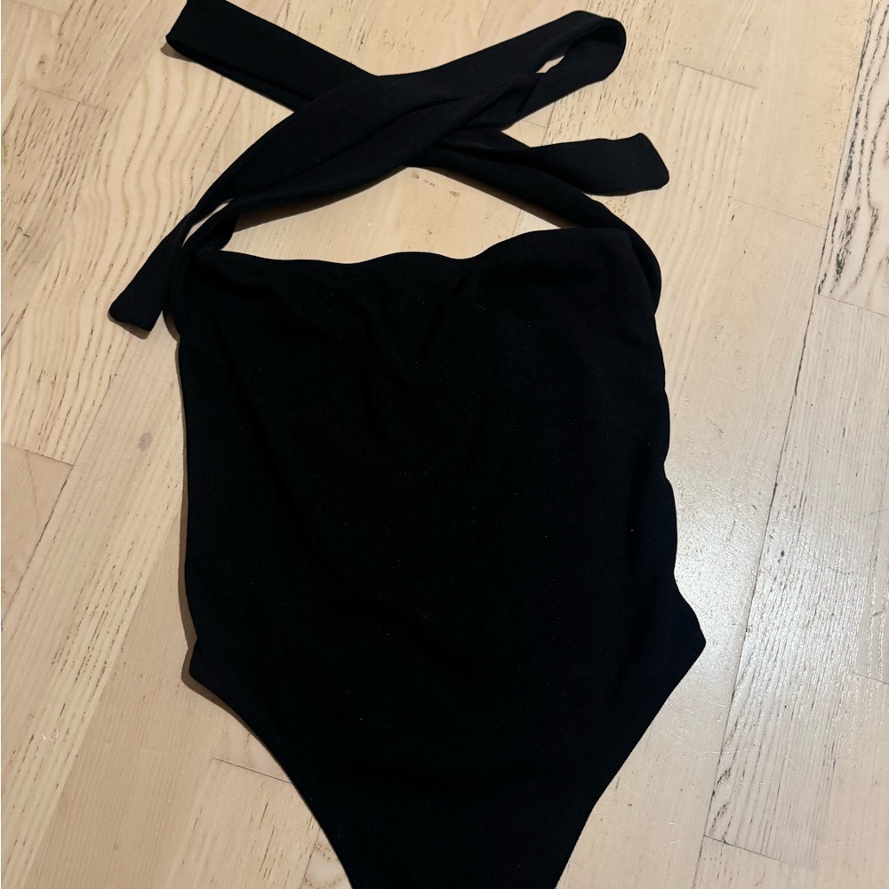 Nasty Gal Black Square neck Bodysuit